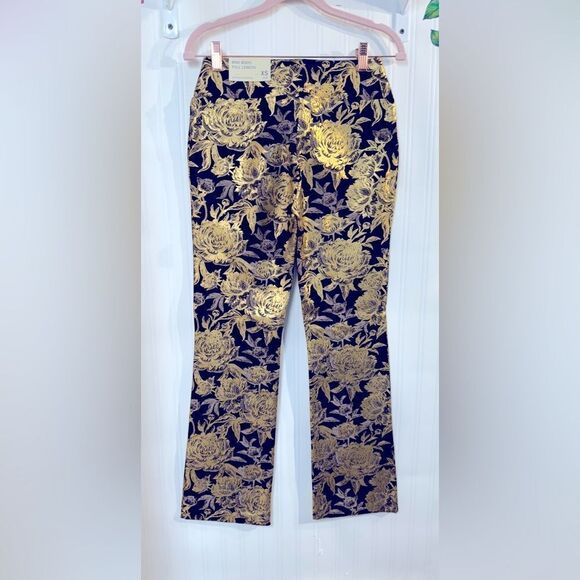 NWT Soft Surroundings Gold and Black Skinny Pants Mini Boot cut Sz‎ XS - Picture 4 of 8